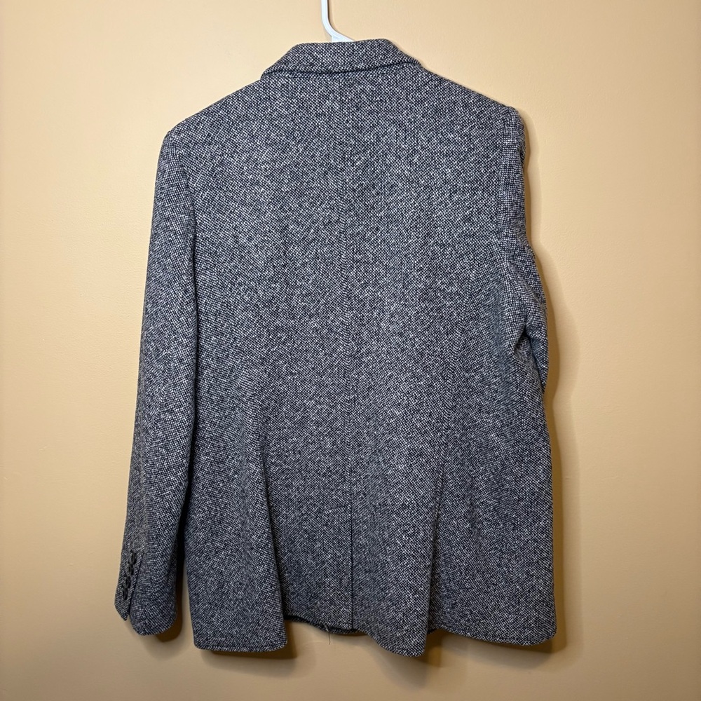 L.L. Bean Vintage Wool Cashmere Blazer Grey Size 16 Quiet Luxury 90s Academia - Picture 3 of 8